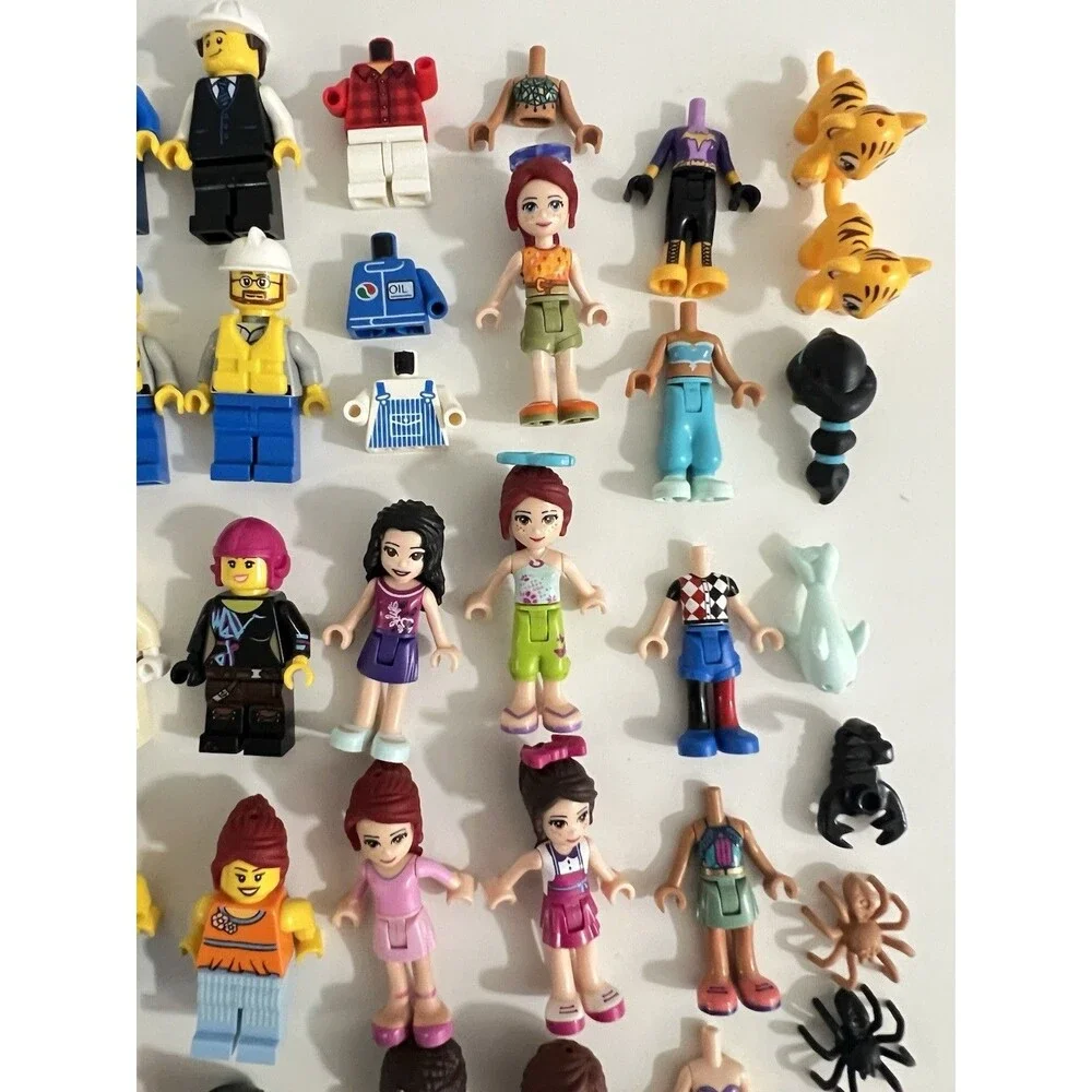 Authentic Lego Mini Figures/ Dolls Mix Lot  & Parts (60+ Mini Figures/ Dolls)